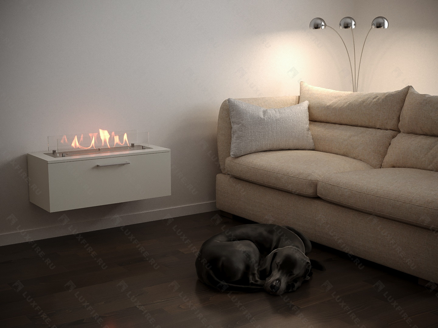 Тумба универсальная Lux Fire "Варвара" 800, белая, с биокамином 450 XS по цене 52 800 руб.