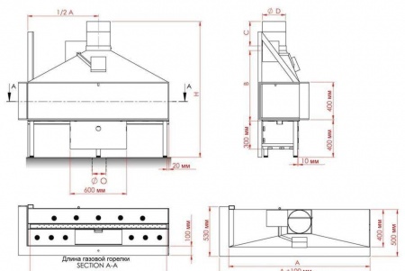 
Газовая топка Vero Design NI G7 H1 G