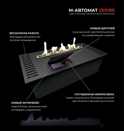 Автоматический биокамин ZeFire M 2200 шлифованный с ДУ Автоматический биокамин ZeFire M 2200 шлифованный с ДУ по цене 639 000 руб.
